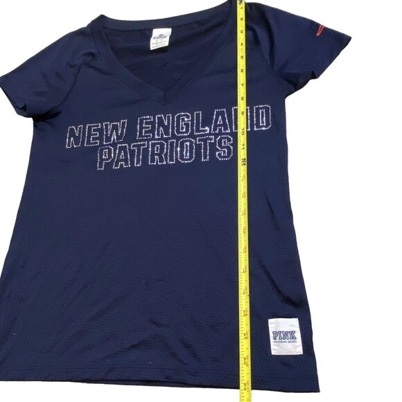 PINK Victoria’s Secret NFL New England Patriots Bling Mesh 2-Sided Jersey Sz XS - Picture 10 of 10